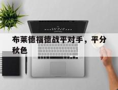 开云体育中国-布莱德福德战平对手，平分秋色